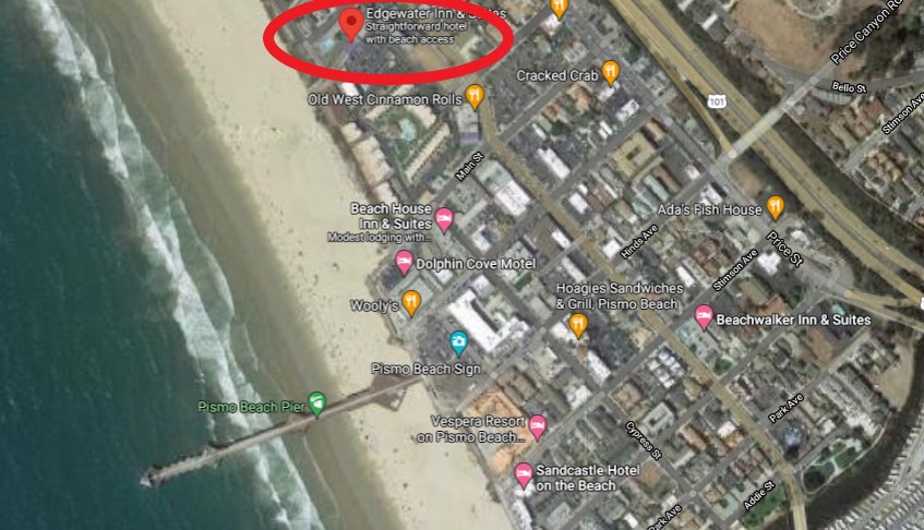Edgewater Inn & Suites Pismo map